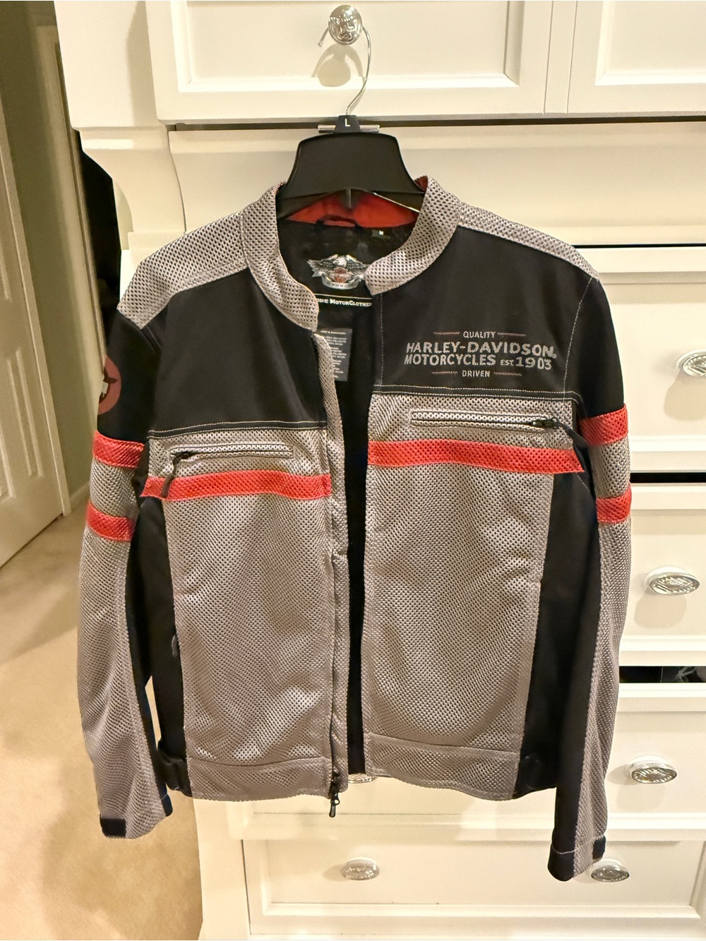 Harley-Davidson Black, Gray and Red Mesh Performance Jacket - NEW - NEVER WORN